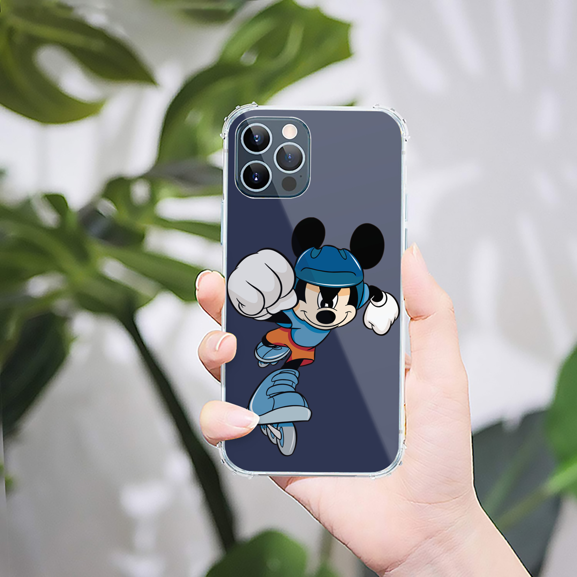 （画像用） ミッキーマウス Mickey Mouse 【iPhone 12シリーズ対応】透明スマホケース（クリアソフトケース）
